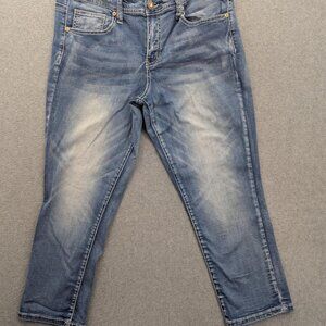 Hydraulic Nolita Mid Rise Curvy Capri Jeans Womens 12 Blue Embellished Denim